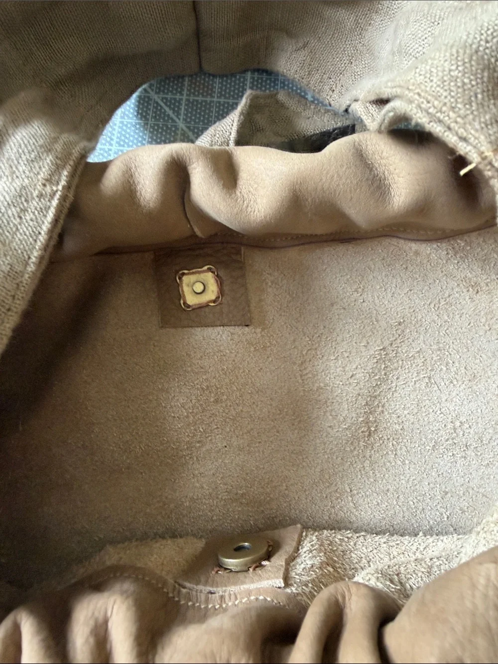 Hand Crafted Camel Knotted-Top Leather Tote